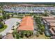 Aerial view of the property and surrounding houses with pools at 4791 Terrasonesta Dr, Davenport, FL 33837