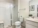 Bathroom with walk-in shower and accessible features at 4791 Terrasonesta Dr, Davenport, FL 33837