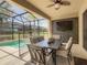 Enclosed patio with dining table and pool view at 4791 Terrasonesta Dr, Davenport, FL 33837