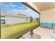 Covered patio with view of backyard and surrounding homes at 1839 Good Neighbor Loop, Kissimmee, FL 34744