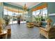 Relax in this inviting lobby with comfortable wicker furniture at 4631 S Atlantic Ave # 8301, Ponce Inlet, FL 32127