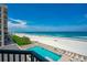 Aerial view of refreshing pool and stunning beach at 4631 S Atlantic Ave # 8301, Ponce Inlet, FL 32127