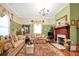 Bright living room with fireplace, hardwood floors and comfy seating at 2301 Ne 97Th Street Rd, Anthony, FL 32617