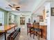 Casual dining area with a long wooden table and kitchen access at 610 S Laurel Ave, Sanford, FL 32771