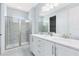 Bathroom boasts double vanity and walk-in shower at 7443 Marker Ave, Kissimmee, FL 34747