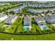 Aerial view of houses with pools in a residential community at 7443 Marker Ave, Kissimmee, FL 34747