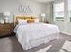 Spacious main bedroom with plush bedding and large window at 1365 Current Pl, Haines City, FL 33844