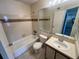 Clean bathroom with tub, toilet and vanity at 1932 Lake Atriums Cir # 70, Orlando, FL 32839