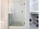 Bright, modern walk-in shower with glass enclosure at 14501 Grove Resort Ave # 3132, Winter Garden, FL 34787