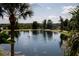 Serene pond with a central fountain at 3478 Westchester Square Blvd # 202, Orlando, FL 32835