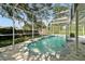 Relaxing kidney-shaped pool with screened enclosure at 607 Polynesian Ct, Kissimmee, FL 34758