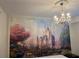 Bedroom with a mural of Cinderella's Castle and a crystal chandelier at 3141 Paradox Cir # 306, Kissimmee, FL 34746