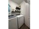 Laundry room with washer, dryer, and shelving at 1908 Piedmont Ct, Mascotte, FL 34753