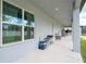 Covered back patio with spacious concrete slab, providing ample outdoor entertaining space at 8324 Ludington Cir, Orlando, FL 32836