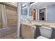 Clean bathroom with shower/tub combo and updated vanity at 101 N Hill Ave # 4, Deland, FL 32724