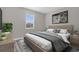 Main bedroom with wood platform bed and stylish decor at 1402 Persimmon Ave, Sanford, FL 32771