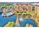 Aerial view of resort community by the lake at 12544 Floridays Resort Dr # 203-B, Orlando, FL 32821