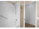 Bathroom with shower/tub combo and linen closet at 21242 Braveheart Dr, Leesburg, FL 34748
