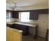 Simple kitchen with dark cabinets and vinyl flooring at 525 Conway Rd # 201, Orlando, FL 32807