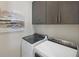 Laundry room with washer and dryer, cabinets, and wall art at 12934 Promise Pl, Orlando, FL 32832