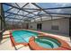 Relaxing screened pool and spa with a covered patio at 4704 Cheyenne Point Trl, Kissimmee, FL 34746