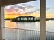 Beautiful lakefront view from balcony at sunset at 8125 Surf St, Kissimmee, FL 34747
