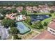 Aerial view of community tennis court and pool area at 2444 Lobelia Dr, Lake Mary, FL 32746