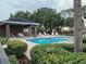 Relaxing community pool with shaded seating at 320 Henley Cir, Davenport, FL 33896
