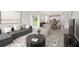 Spacious living room with grey sectional sofa and coffee table at 33239 Country House Dr, Sorrento, FL 32776