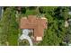 Aerial view of a single-Gathering home with a large lot and mature trees at 10611 Jim Edwards Rd, Haines City, FL 33844