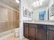 Bathroom with granite countertop and large shower at 8829 Corcovado Dr, Kissimmee, FL 34747