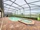 Relaxing screened pool and spa overlooking lake at 8829 Corcovado Dr, Kissimmee, FL 34747