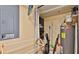 Well-equipped laundry room with washer, dryer, and storage at 5300 S Atlantic Ave # 16-602, New Smyrna Beach, FL 32169