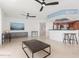 Modern kitchen with stainless steel appliances and breakfast bar at 231 Riverside Drive # 101-1, Holly Hill, FL 32117