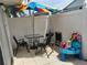 Private patio with table, chairs, and umbrella at 4367 White Pine Ave # 4, Orlando, FL 32811
