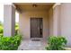 Front door entrance with a tiled porch and landscaping at 2669 Santosh Cv, Kissimmee, FL 34746