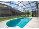 Inviting kidney-shaped pool with screened enclosure at 2669 Santosh Cv, Kissimmee, FL 34746