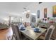Dining area with a large table, and view of the living room at 897 Vicksburg St, Deltona, FL 32725
