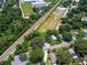 Aerial view of property with nearby railroad tracks and industrial area at 1129 Crestview Ave, Lakeland, FL 33805