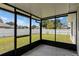 Peaceful screened lanai with view of backyard and surrounding homes at 137 Birmingham Dr, Kissimmee, FL 34758