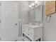 Simple bathroom with single vanity, and tile floors at 8368 Rambling River Dr, Sanford, FL 32771