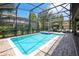 Screened pool and spa with lounge chairs at 9101 El Caro Ln, Davenport, FL 33896