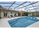 Relaxing screened pool and patio area with mural at 636 Koala Ct, Poinciana, FL 34759
