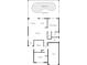 Home floor plan showing 3 bedrooms, 2 baths, garage, and screened pool at 2977 Kokomo Loop, Haines City, FL 33844