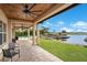 Relaxing covered patio with lake view at 4118 Isle Vista Ave, Belle Isle, FL 32812