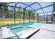 Relaxing screened pool and spa with grassy backyard at 4458 Kaipo Rd, Davenport, FL 33897