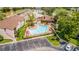 Aerial view of community pool and surrounding buildings at 2485 Lakeway Branch Dr # 2105, Orlando, FL 32839