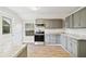 Modern kitchen with gray cabinets and granite countertops at 1700 Minnesota Ave, St Cloud, FL 34769