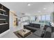 Modern living room with grey couch and water views at 241 Riverside Dr # 1901, Daytona Beach, FL 32117