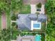 Top-down view of house, pool, and backyard; large property at 1451 Lyndale Blvd, Winter Park, FL 32789